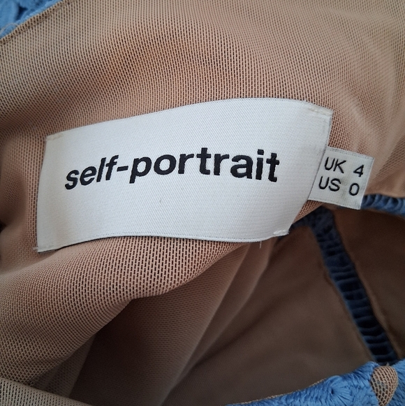 Self-Portrait Azalea Lace Dress in Baby Blue Size 0 - Picture 9 of 13